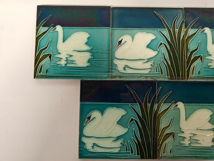 Jugendstil Tegel (5) - Boizenburger Wandplattenfabrik - Hans, Antiek en Kunst, Antiek | Glaswerk en Kristal