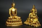 Two gilded bronze Buddhas, the Medicine Buddha and