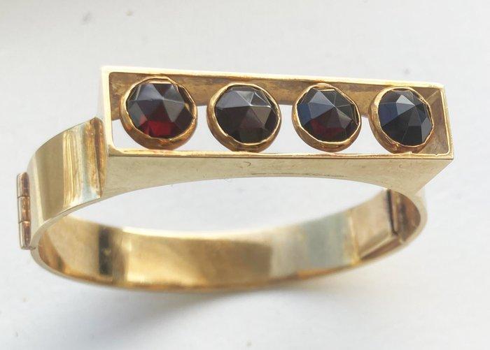 Bracelet - 14 carats Or jaune Grenat, Handtassen en Accessoires, Antieke sieraden