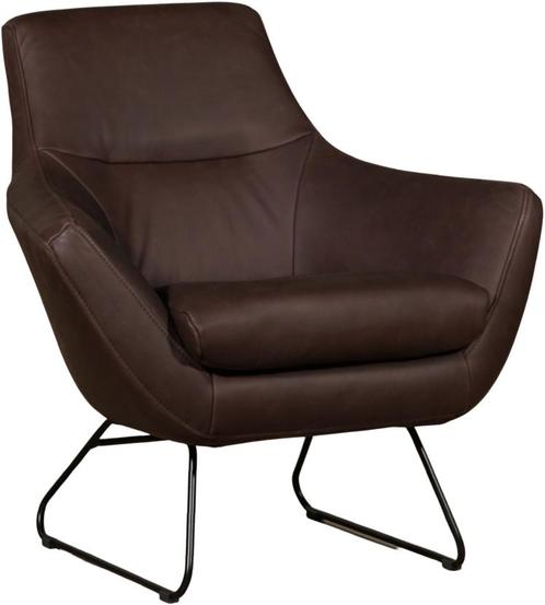 Bruine leren moderne design fauteuil - Rancho Leer Brown, Maison & Meubles, Fauteuils, Enlèvement ou Envoi