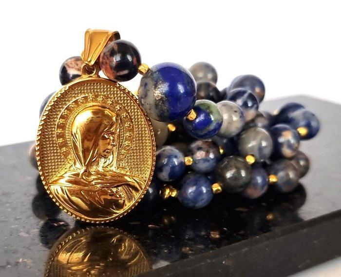Lapis lazuli - Halsketting - Christendom – Medaille van, Antiek en Kunst, Antiek | Boeken en Manuscripten