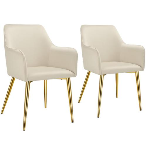 tectake Eetkamerstoel Avane, fluweellook, gestoffeerd - beig, Huis en Inrichting, Stoelen, Verzenden