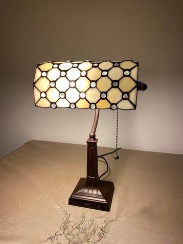 Tiffany Studio stijl Bureaulamp Banker Creme Pearl - Lampe