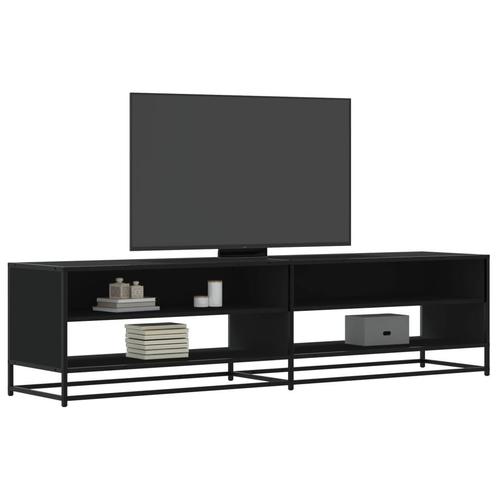 vidaXL Tv-meubel 180,5x40x46 cm bewerkt hout zwart, Huis en Inrichting, Kasten |Televisiemeubels, Nieuw, Verzenden