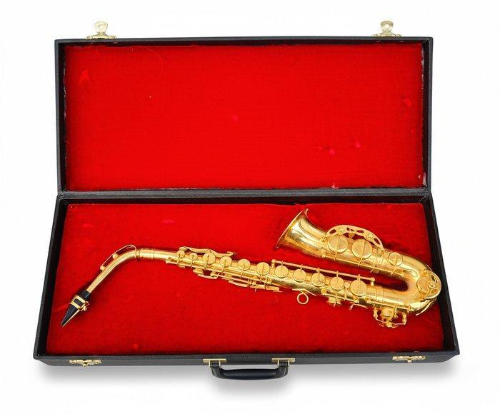 Saxofón - Miniatuur beeldje - Instrumento musical - Messing, Antiek en Kunst, Curiosa en Brocante