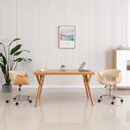 vidaXL Eetkamerstoelen draaibaar 2 st kunstleer crèmekleurig, Huis en Inrichting, Stoelen, Verzenden, Nieuw