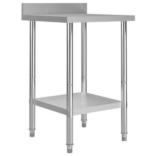 vidaXL Keukenwerktafel met spatscherm 60x60x93 cm roestvrij, Zakelijke goederen, Horeca | Overige, Verzenden