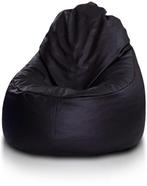 Zitzak beanbag zwart kunstleer - 75x70x30 cm - Loungestoe..., Ophalen of Verzenden