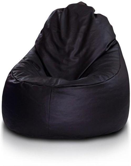 Zitzak beanbag zwart kunstleer - 75x70x30 cm - Loungestoe..., Maison & Meubles, Sièges-poires, Enlèvement ou Envoi