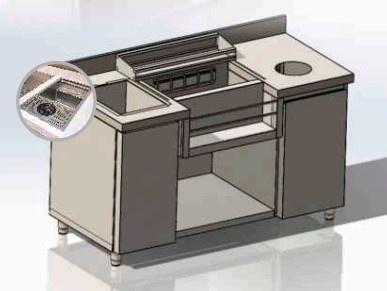 Bar-/Cocktailstation | RVS | Onderbar | Spoelbak +, Zakelijke goederen, Horeca | Keukenapparatuur, Nieuw in verpakking, Verzenden