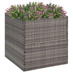 vidaXL Plantenbak 80x80x80 cm poly rattan grijs, Tuin en Terras, Verzenden, Nieuw