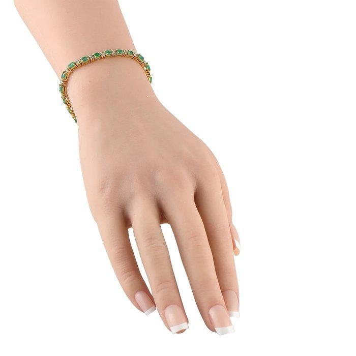 Armband - 18 karaat Geel goud, 18K geelgoud 5,50ct smaragd, Handtassen en Accessoires, Armbanden