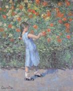 Chris van Dijk  (1952) Impressionist -  La fille admire les, Antiquités & Art