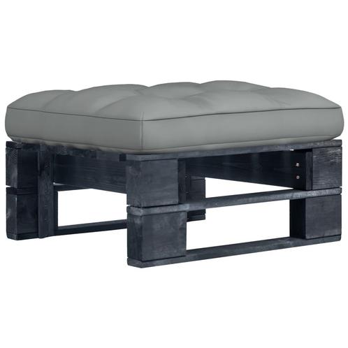 vidaXL Tuinhocker pallet zwart geïmpregneerd grenenhout, Tuin en Terras, Tuinsets en Loungesets, Nieuw, Verzenden