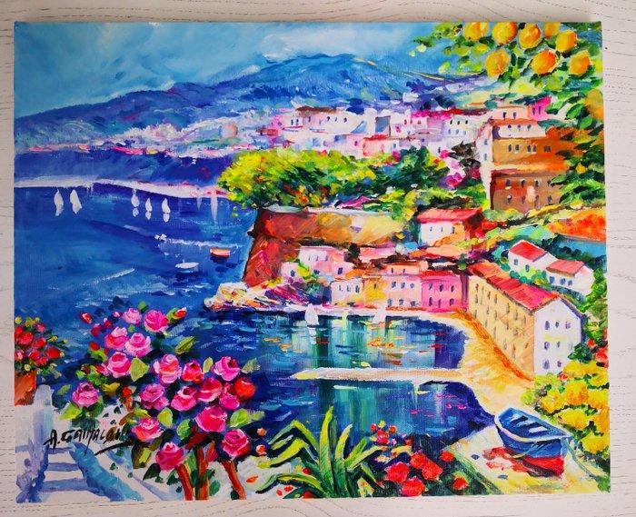 Alfredo Grimaldi (1950) - Sorrento, Antiek en Kunst, Kunst | Schilderijen | Klassiek