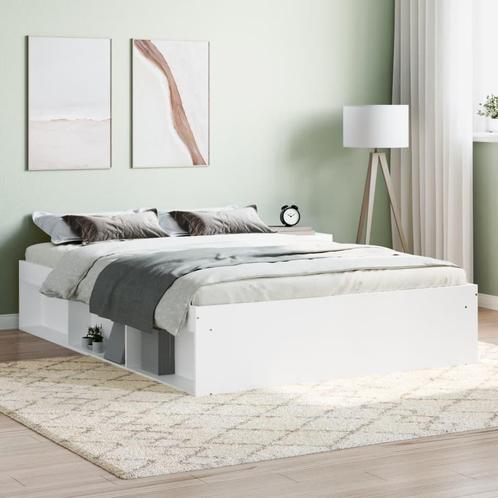 vidaXL Cadre de lit sans matelas blanc 135x190 cm, Huis en Inrichting, Slaapkamer | Bedden, Verzenden