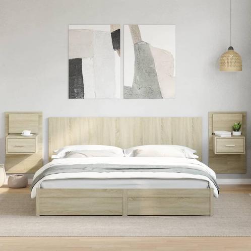 vidaXL Tête de lit avec armoires chêne sonoma 200 cm, Maison & Meubles, Chambre à coucher | Lits, Neuf, Envoi