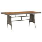 vidaXL Tuintafel 160x70x72 cm poly rattan en massief, Tuin en Terras, Tuintafels, Verzenden, Nieuw