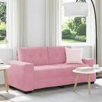 vidaXL loveseat bank roze 140 cm fluweel, Verzenden, Nieuw