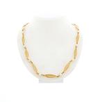 Gouden fantasie ketting met parels | 54 cm (schakelketting), Handtassen en Accessoires, Kettingen, Ophalen of Verzenden, Gebruikt
