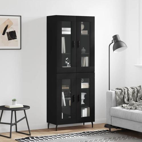 vidaXL Hoge kast 69,5x34x180 cm bewerkt hout zwart, Huis en Inrichting, Kasten | Dressoirs, Nieuw, Verzenden