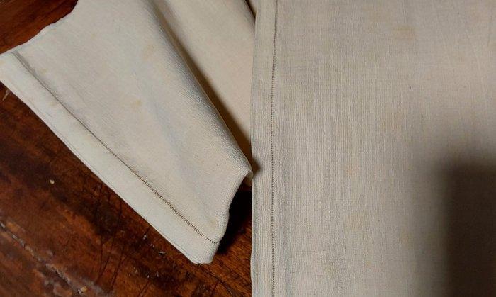 Laken - 265 cm - 235 cm - Oude lakens, Antiek en Kunst, Antiek | Tapijten, Tafelkleden en Textiel