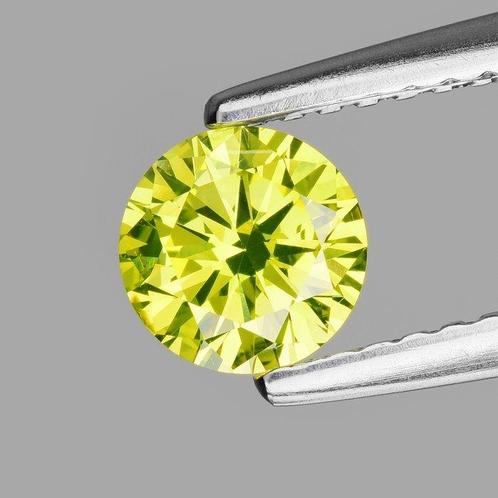 1 pcs Diamant  (Kleurbehandeld)  - 0.58 ct - Rond - Fancy, Handtassen en Accessoires, Edelstenen