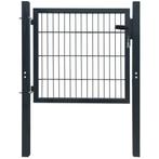 vidaXL Poort 105x150 cm staal antracietkleurig, Tuin en Terras, Verzenden, Nieuw