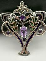 Decoratief ornament - Nederland - Broche markasiet amethist, Antiek en Kunst