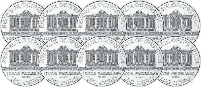 10 troy ounce - Zilver .999 - Philharmonique 2026 - 311 gram, Postzegels en Munten, Edelmetalen en Baren