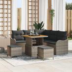 vidaXL Tuinbank Set 8 pcs Grijs poly rattan, Tuin en Terras, Tuinsets en Loungesets, Verzenden, Nieuw