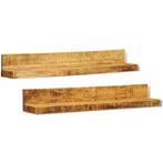 vidaXL Wandschappen 2 st massief hout, Huis en Inrichting, Kasten | Wandmeubels, Verzenden, Nieuw
