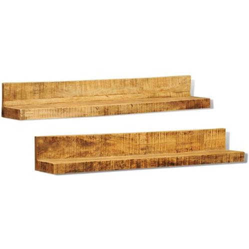 vidaXL Wandschappen 2 st massief hout, Huis en Inrichting, Kasten | Wandmeubels, Nieuw, Verzenden