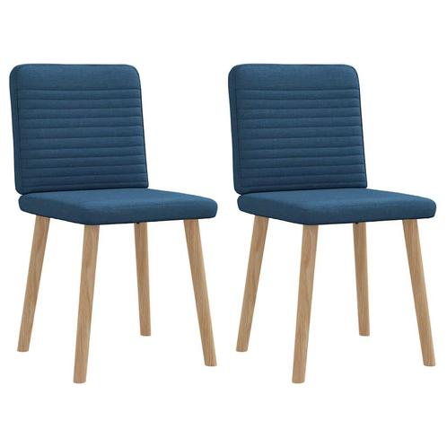 vidaXL Eetkamerstoelen 2 st stof blauw, Huis en Inrichting, Stoelen, Nieuw, Verzenden