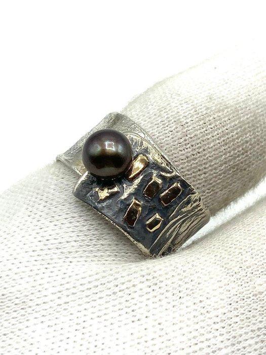 Zonder Minimumprijs - Ring - 18 karaat Geel goud, Zilver, Handtassen en Accessoires, Ringen
