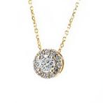 Collier avec pendentif - 14 carats Or jaune -  0.34ct. tw.