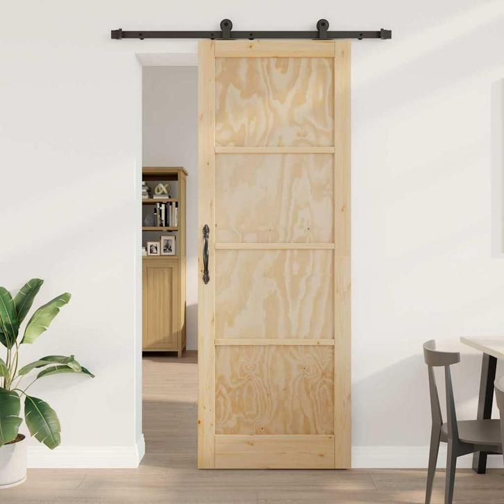 vidaXL Schuifdeur ORKDAL Bruin 83 x 232 cm Massief, Doe-het-zelf en Bouw, Deuren en Vliegenramen, Nieuw, Verzenden