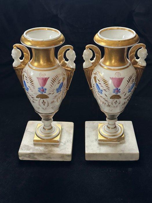 Vase (2) - Porcelaine - Style Empire Vieux Paris, Antiek en Kunst, Antiek | Glaswerk en Kristal