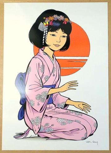 Leloup, Roger - 1 Offset Print - Yoko Tsuno - Kimono Rose beschikbaar voor biedingen