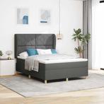 vidaXL Boxspring Bed met Matras Donkergrijs 140x200 cm Stof, Huis en Inrichting, Slaapkamer | Bedden, Verzenden, Nieuw