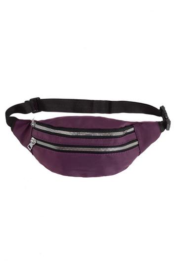 Heuptas Aubergine Paars 2 Ritsen Fanny Pack Twee Vakken Zwar beschikbaar voor biedingen