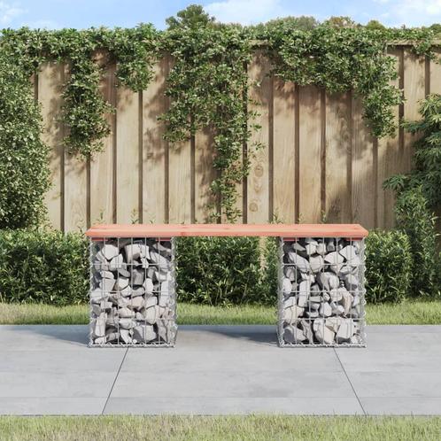 vidaXL Banc de jardin design gabion 103x31x42cm bois, Tuin en Terras, Tuinsets en Loungesets, Verzenden