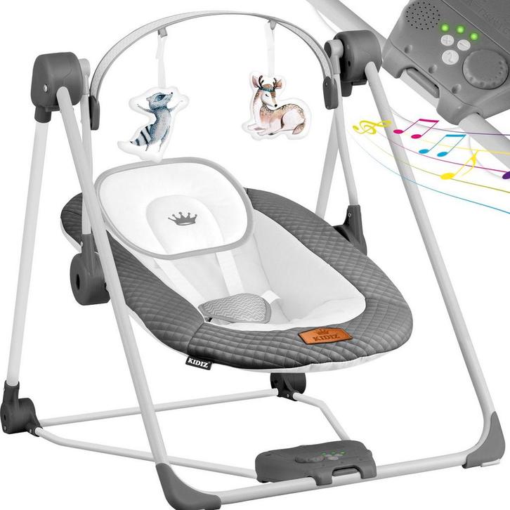 Wipstoel - Babyschommel - Baby Swing -  max 9kg - Antraciet, Huis en Inrichting, Woonaccessoires | Overige, Nieuw, Verzenden