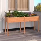 vidaXL Jardinière avec doublure marron 161x45x76 cm bois, Tuin en Terras, Verzenden