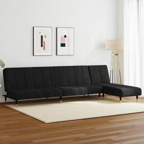 vidaXL 2-delige Loungeset fluweel zwart, Huis en Inrichting, Zetels | Zetels, Nieuw, Verzenden