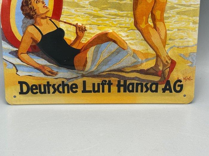 Metalen Reclamebord – Deutscheg Luft Hansa AG - Deutscheg, Antiek en Kunst, Curiosa en Brocante