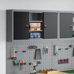 vidaXL Gereedschapskast Wandgemonteerd met Pegboard Zwart, Doe-het-zelf en Bouw, Verzenden, Nieuw