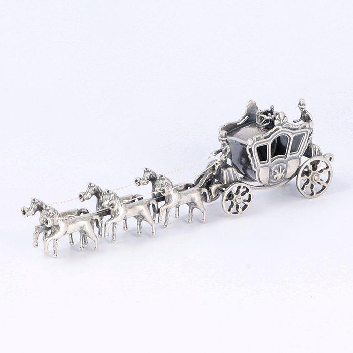 Argentor b.v. - Miniatuur Gouden koets - Beeldje - .835, Antiek en Kunst, Antiek | Zilver en Goud