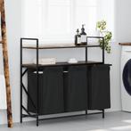 vidaXL Wasmand 3 vakken met planken gerookt eikenkleurig, Huis en Inrichting, Verzenden, Nieuw