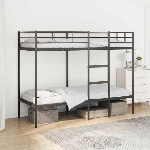 vidaXL Stapelbed zonder matras 75x190 cm staal zwart, Huis en Inrichting, Slaapkamer | Bedden, Nieuw, Verzenden